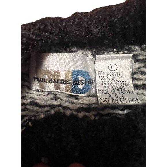 Vintage Paul Harris Nordic Knit Sweater Size Large Wool Blend Black/Red/White‎ - Picture 4 of 6